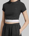 Tape Waistband Rib T-Shirt - Black - LOADED