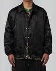 Tonal Solid Camo Coach Jacket - Black - LOADED