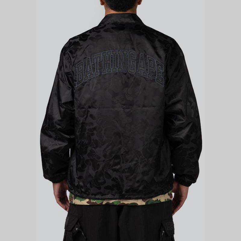 Tonal Solid Camo Coach Jacket - Black - LOADED