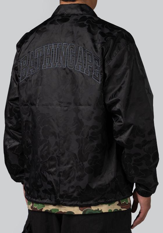 Tonal Solid Camo Coach Jacket - Black - LOADED