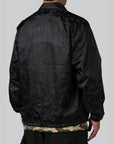 Tonal Solid Camo Coach Jacket - Black - LOADED