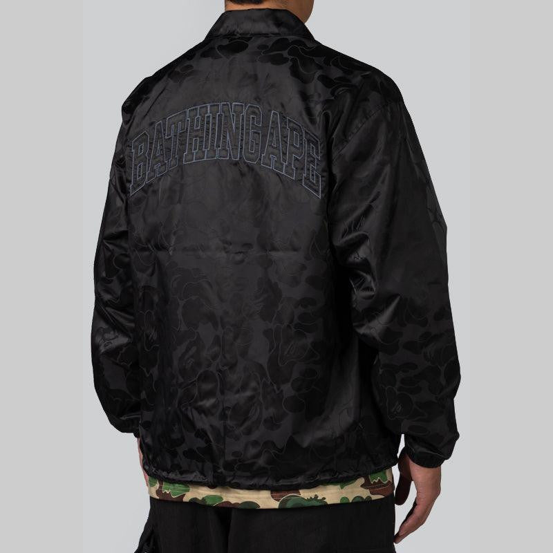 Tonal Solid Camo Coach Jacket - Black - LOADED