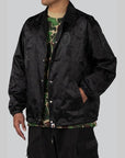 Tonal Solid Camo Coach Jacket - Black - LOADED