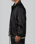 Tonal Solid Camo Coach Jacket - Black - LOADED