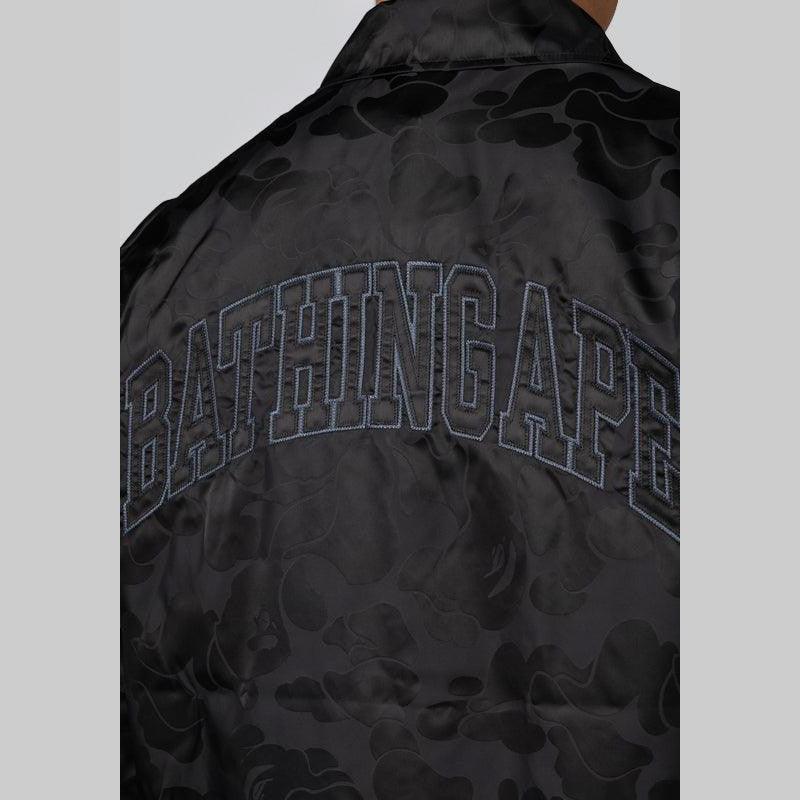 Tonal Solid Camo Coach Jacket - Black - LOADED