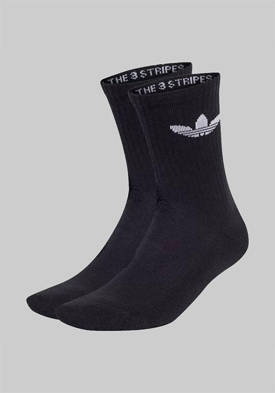 Trefoil Cushion Crew Socks 3 Pair - Black - LOADED