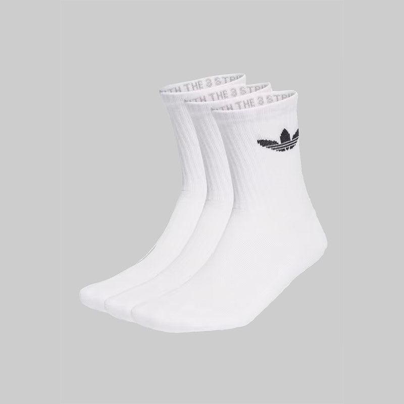 Trefoil Cushion Crew Socks 3 Pair - White - LOADED