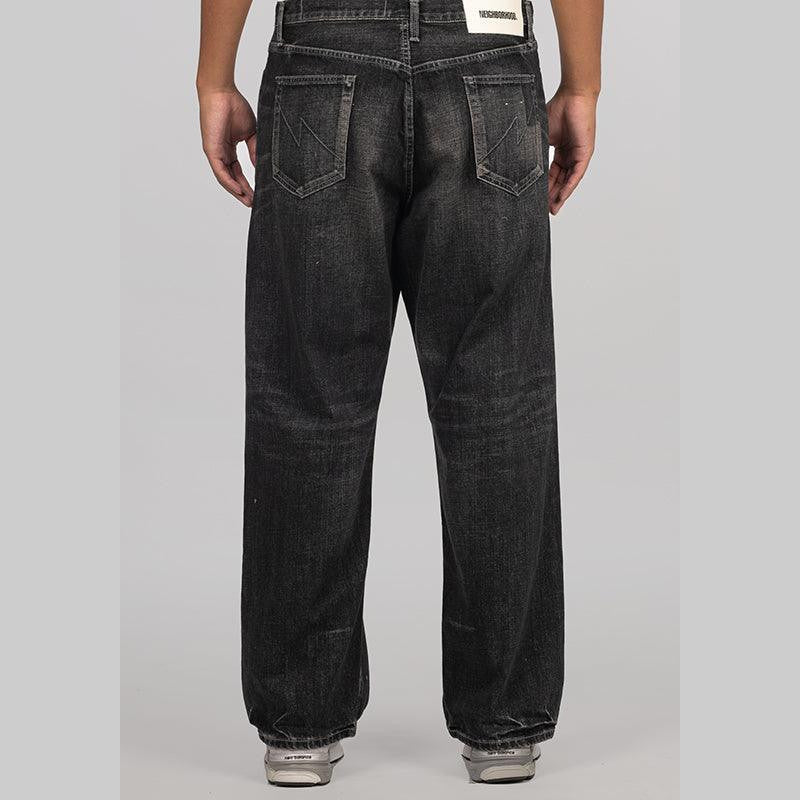 Washed Denim DP Wide Pant - Black - LOADED