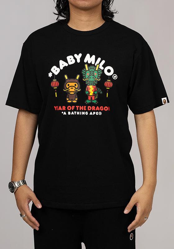 Year of The Dragon Baby Milo T-Shirt - Black - LOADED